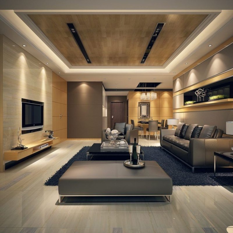 The living room is modern design