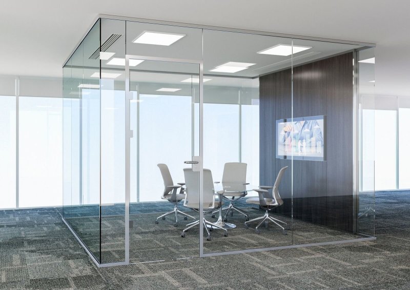 Glass office partitions