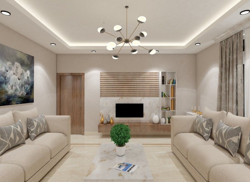 The interior of the living room is modern