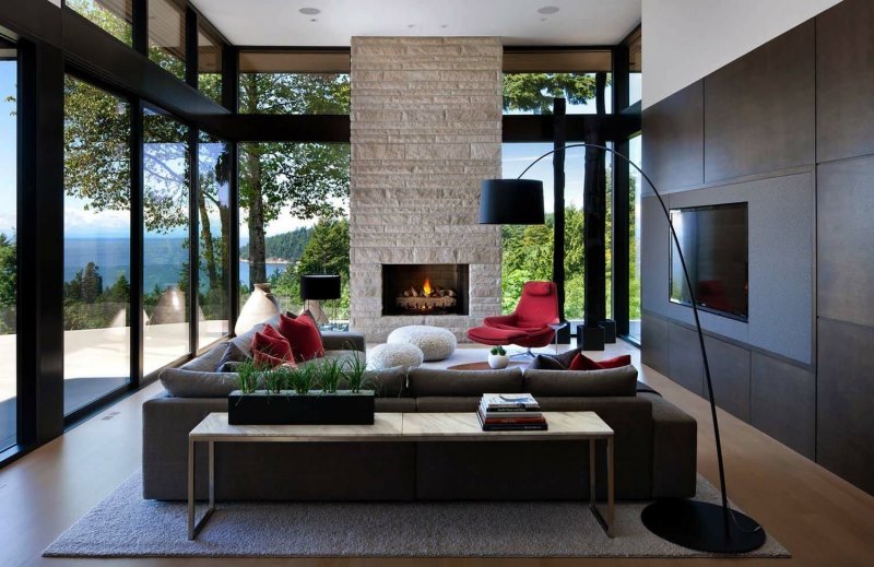 Living room with panoramic windows