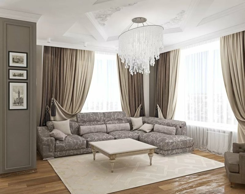 The living room in the classic style is modern