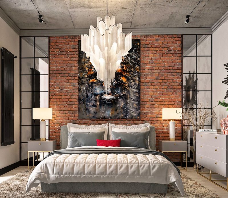 Loft style bedroom design