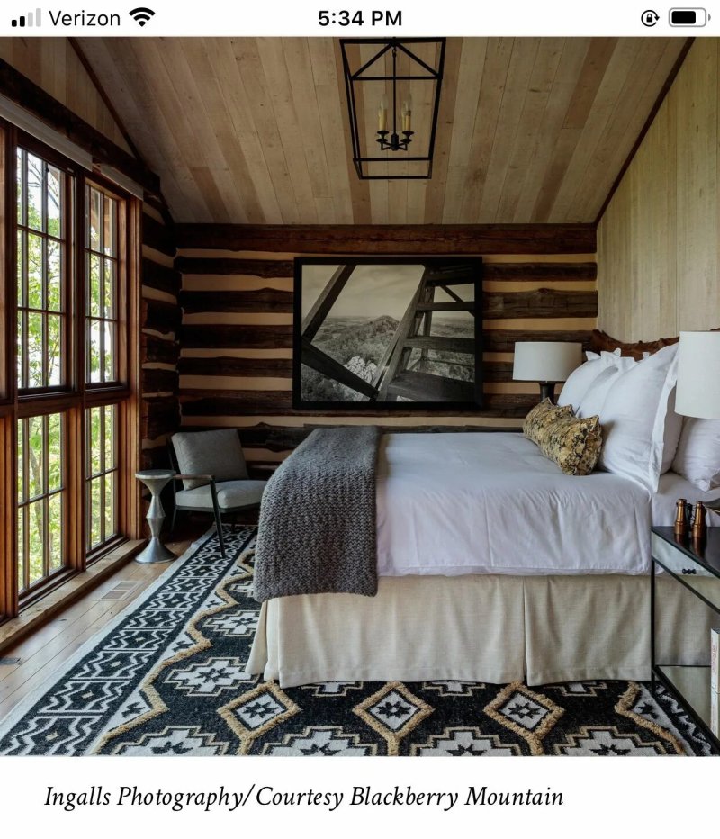 Alpine chalet interior bedroom