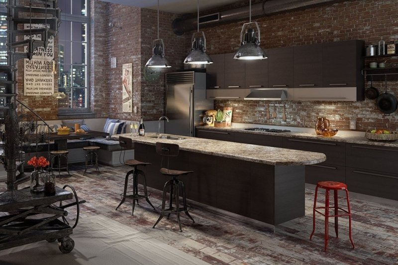 Kitchen in loft -style design