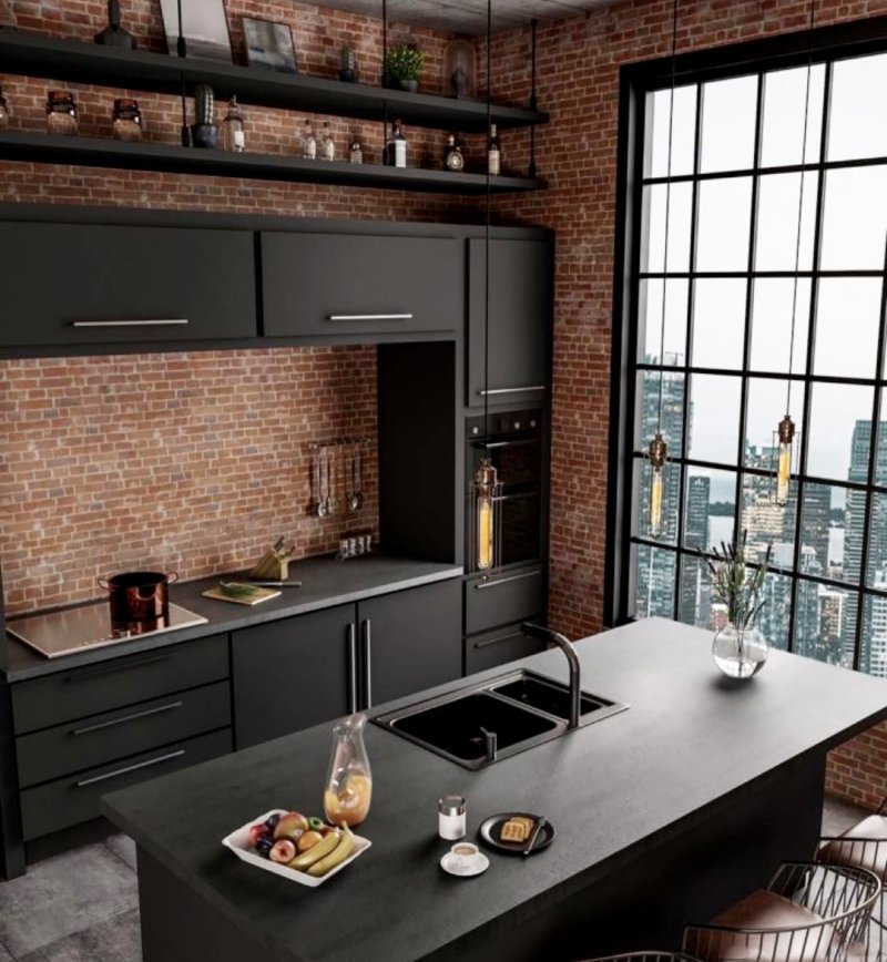 Loft and industrial style in the interior kitchen