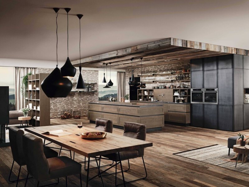 In loft style kitchen