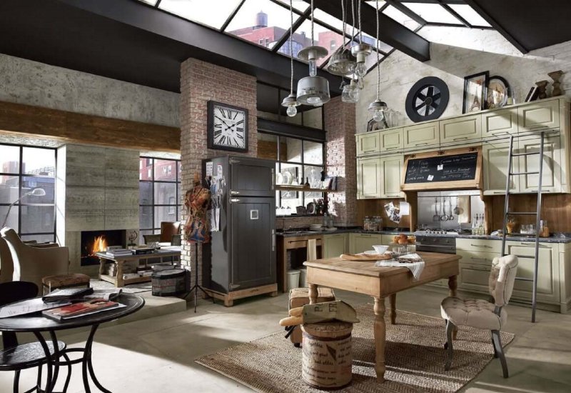 Kitchen in the style of industrial chic