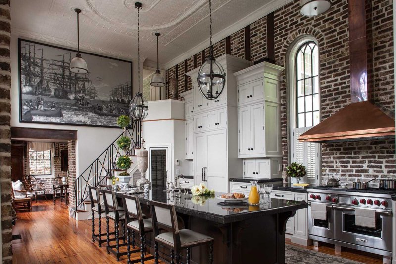 Loft style kitchen interior