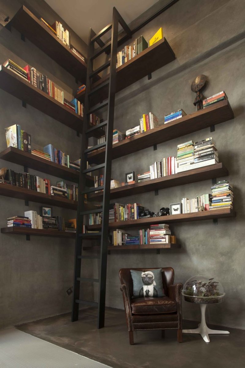 Book shelves in the style of loft