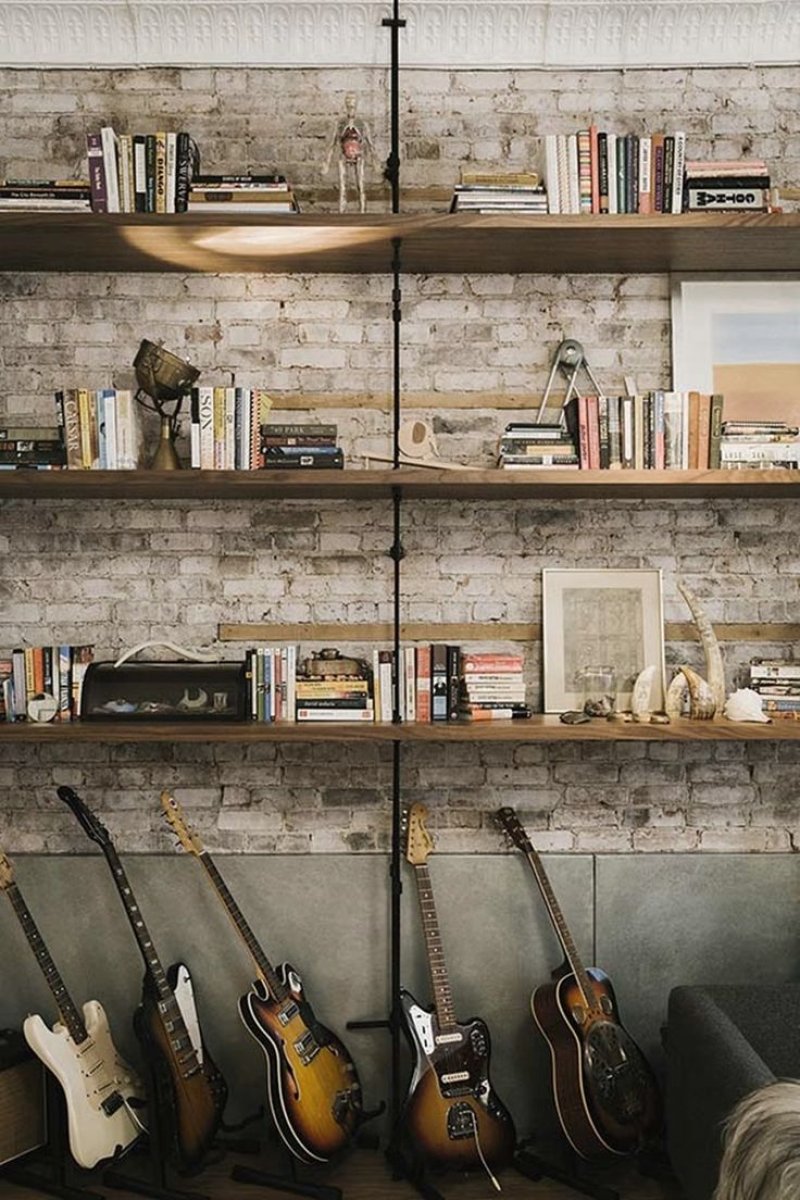 Loft style racks in the interior