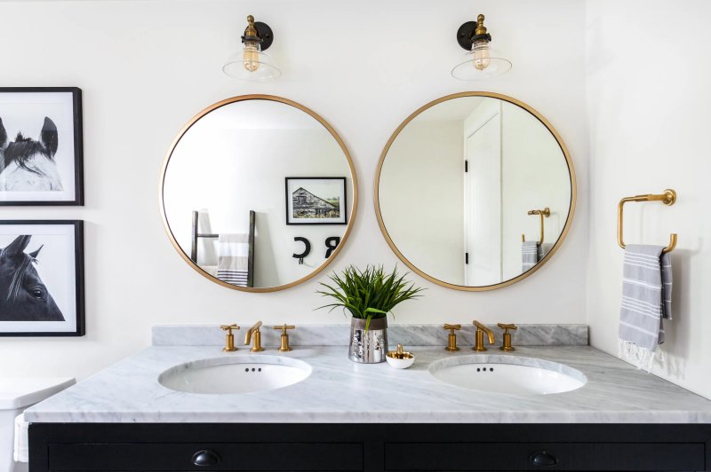 Mirror in the interior of the bathroom