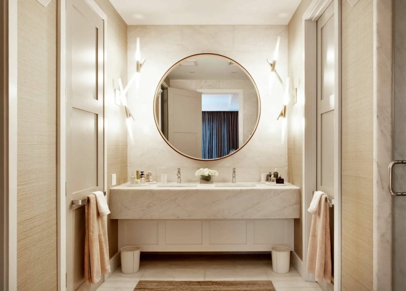 Mirror in the interior of the bathroom