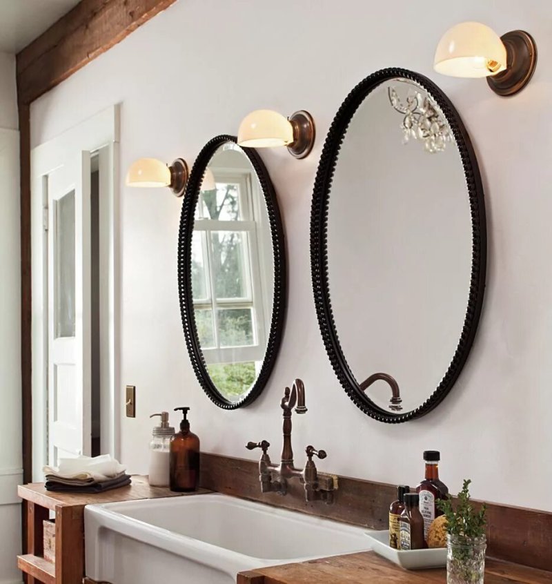 Mirror in the interior of the bathroom