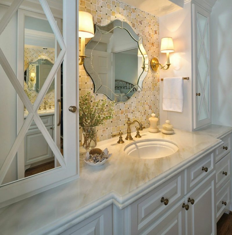 Mirror in the interior of the bathroom