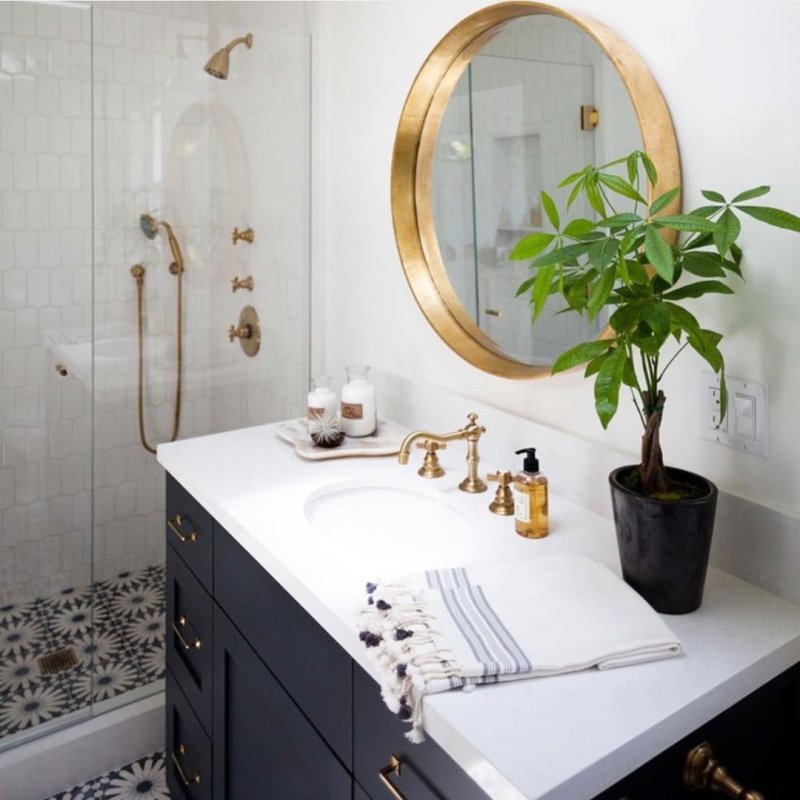 Mirror in the interior of the bathroom