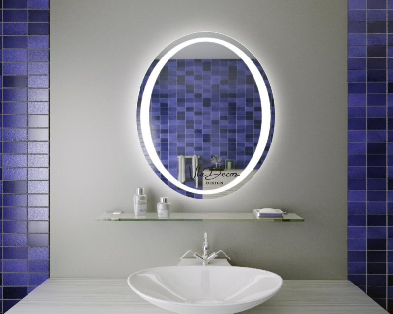 Oval mirror with backlight