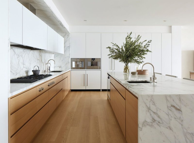 Kitchen modern white marble