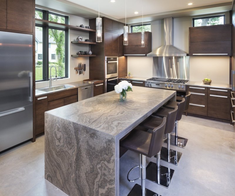 Kitchen design in a modern style with the island