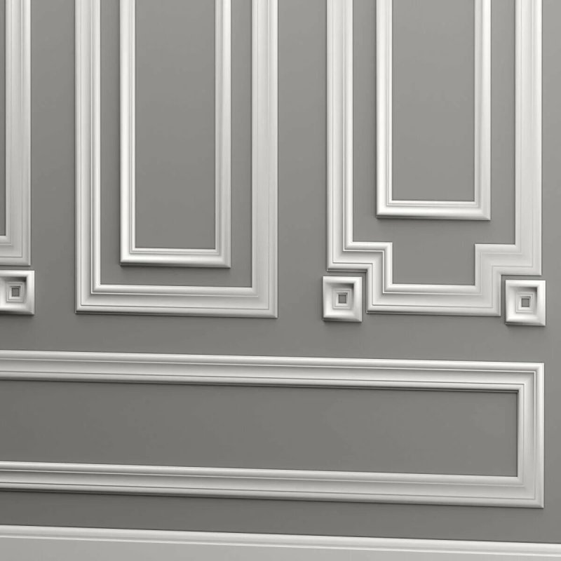 Moldings on the walls in the interior