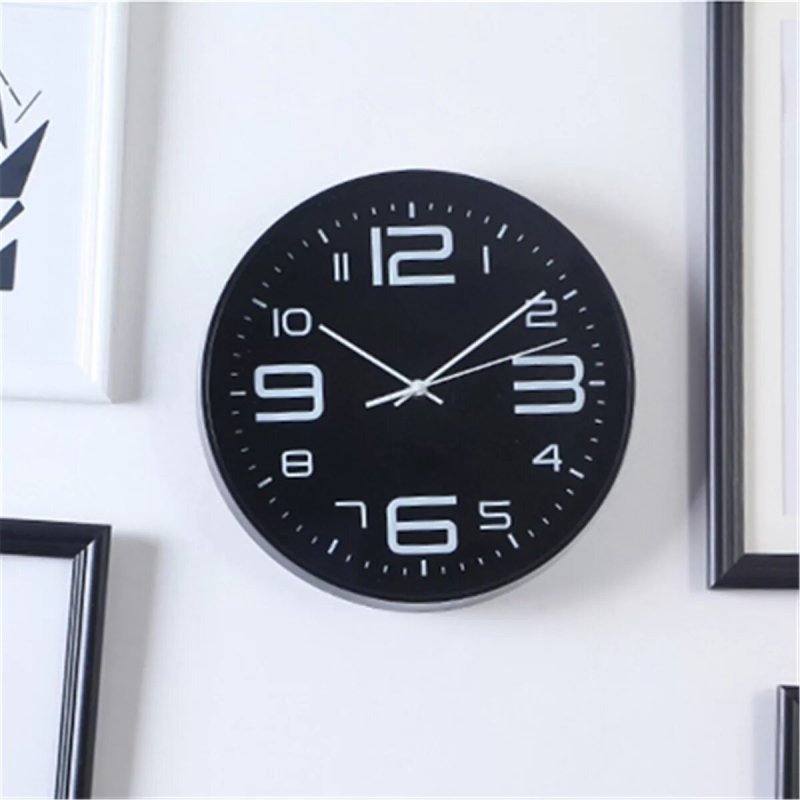 The wall clock is modern