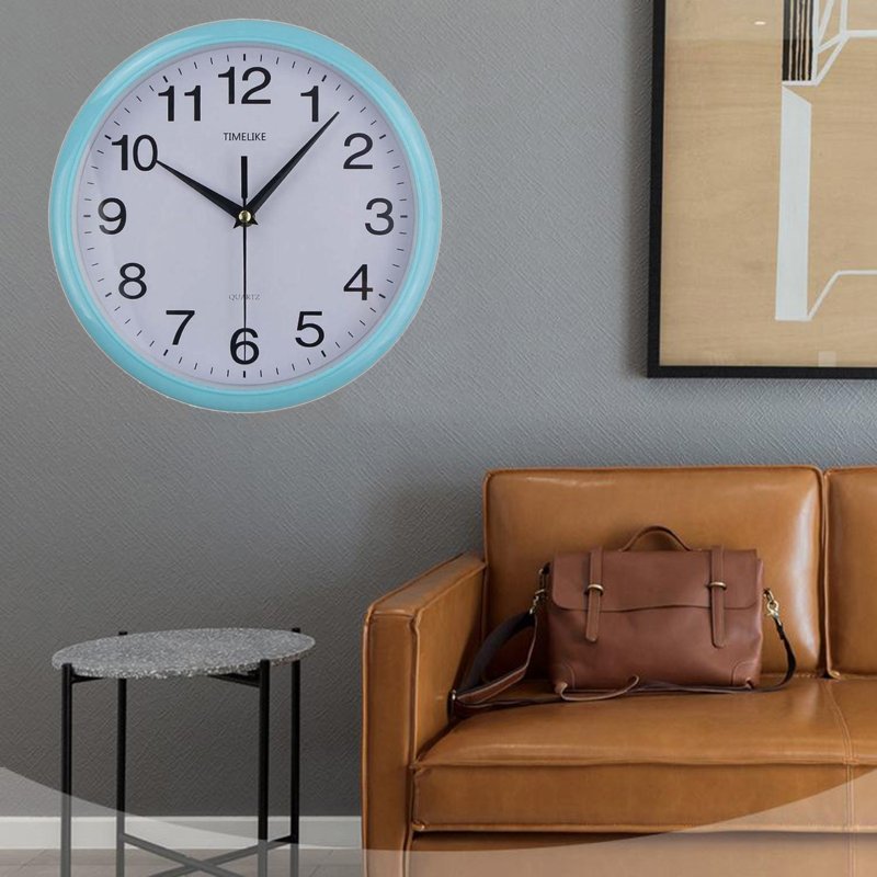 The wall clock is modern