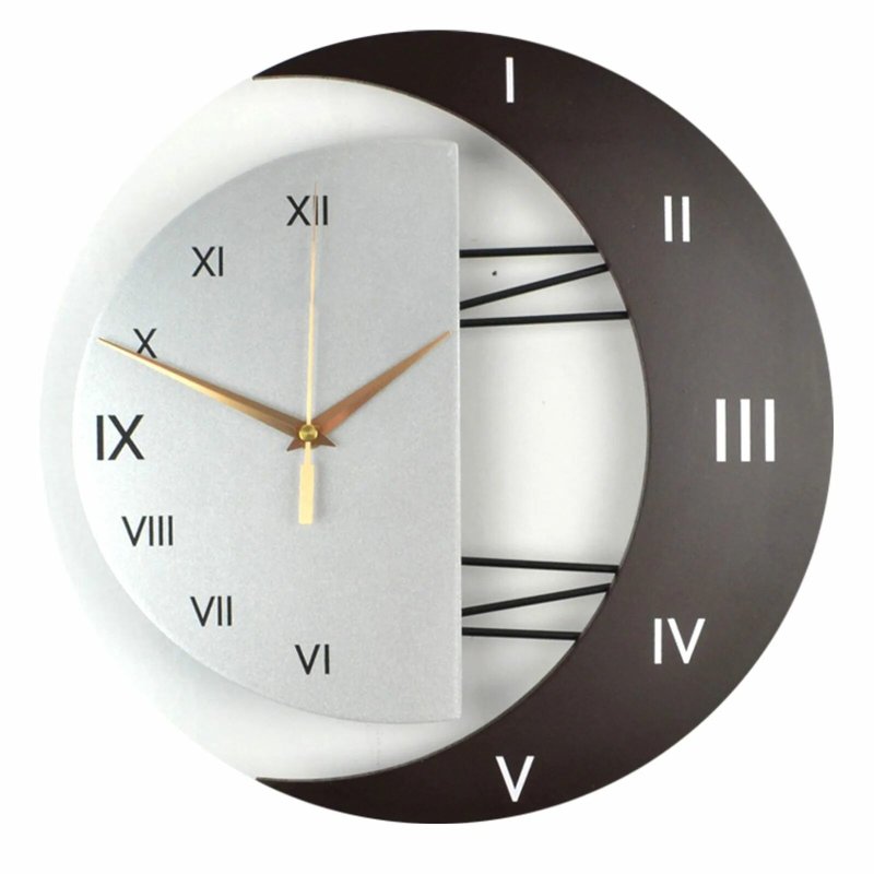 The wall clock is modern