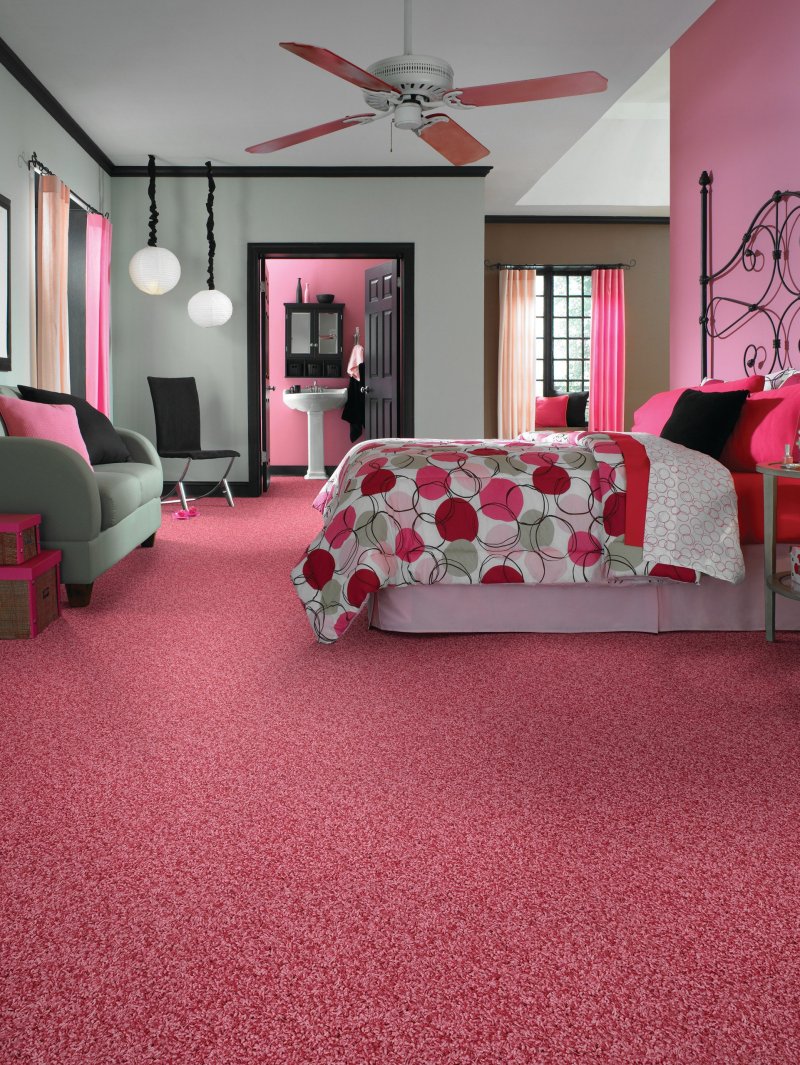 Carpet in the interior of the bedroom