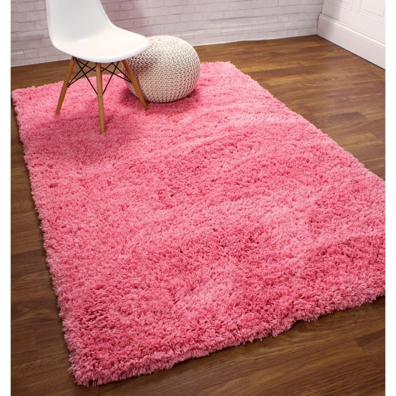 The carpet is pink