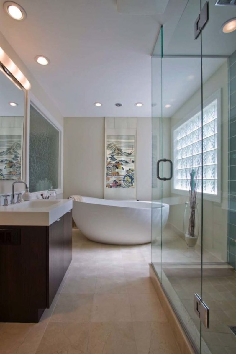 The interior of the bathroom in a modern style