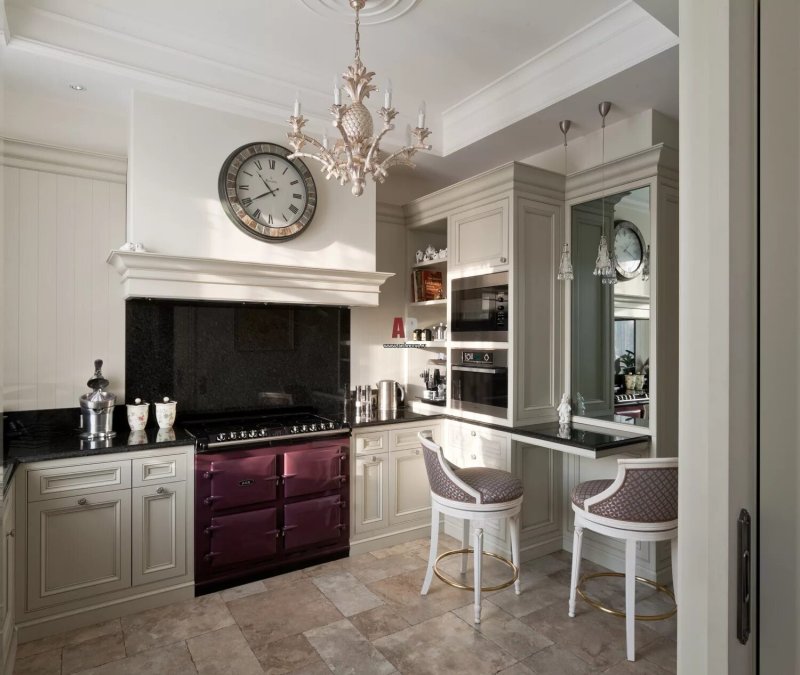 Neoclassic style in the interior of the kitchen