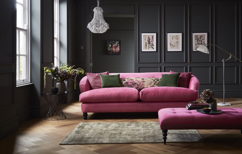 Pink sofa in the interior