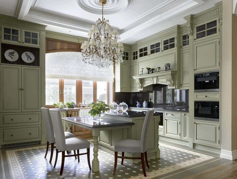 Neoclassic style in the interior of the kitchen