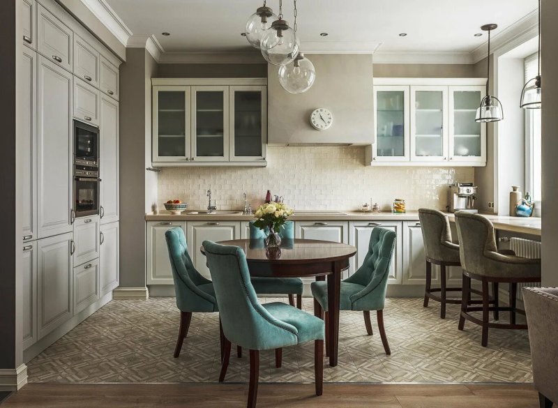 Neoclassic style in the interior of the kitchen