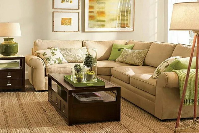 Beige green color in the interior