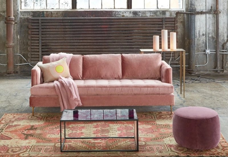 Scande sofa dusty rose