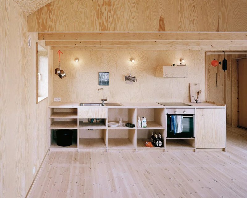 Plywood in the interior of the house