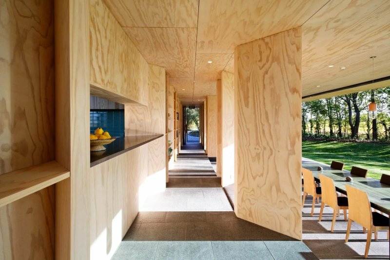 Plywood in the interior