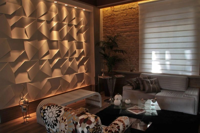 Gypsum 3 d panel in the interior