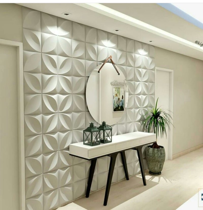 Gypsum 3 d panel in the interior