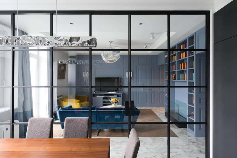 Glass partition for zoning