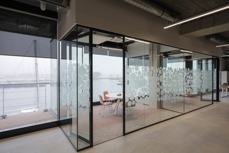 Glass office partitions