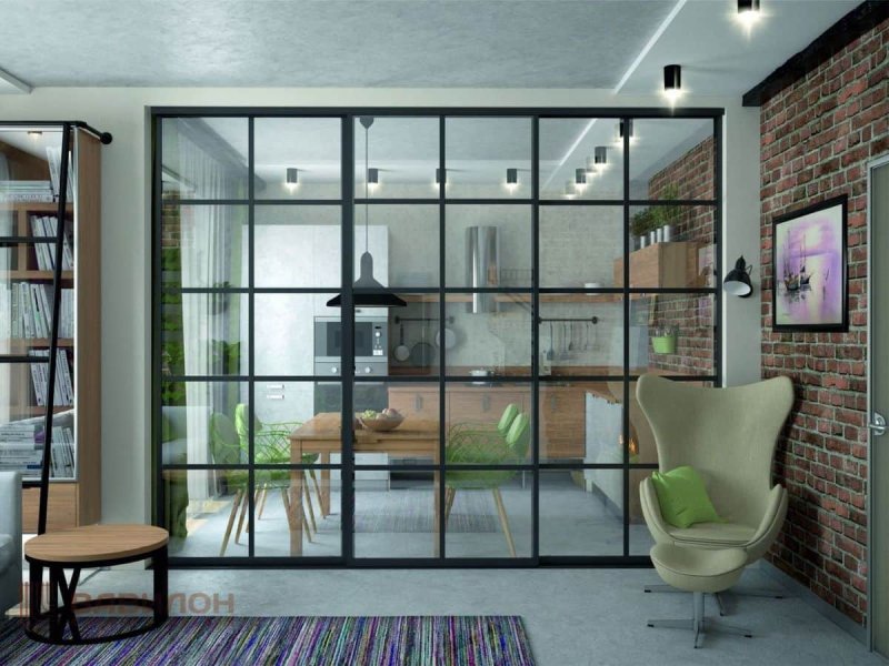 Glass partition for zoning room