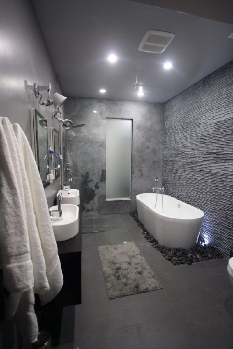 Gray bathroom design