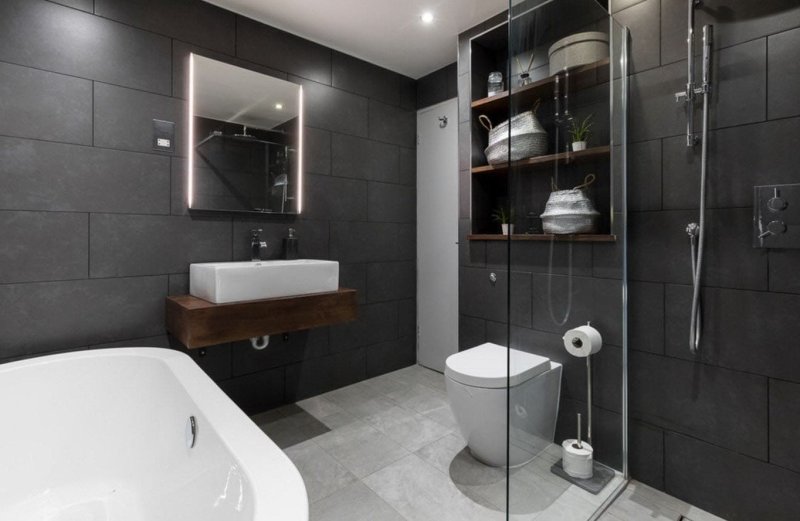 Gray bathroom design