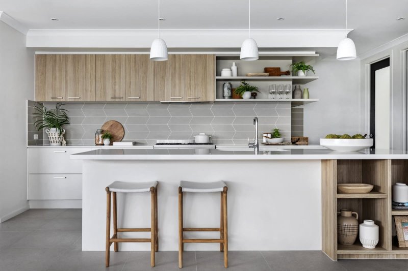 The interior of the kitchen is modern