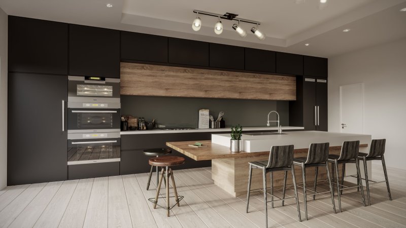 The modern style of the kitchen