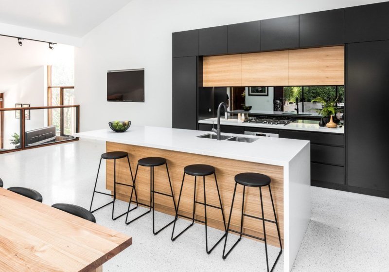 The interior of the kitchen is modern