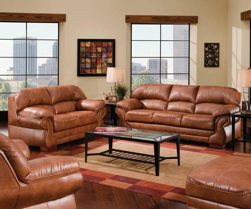 Leather sofa in the interior