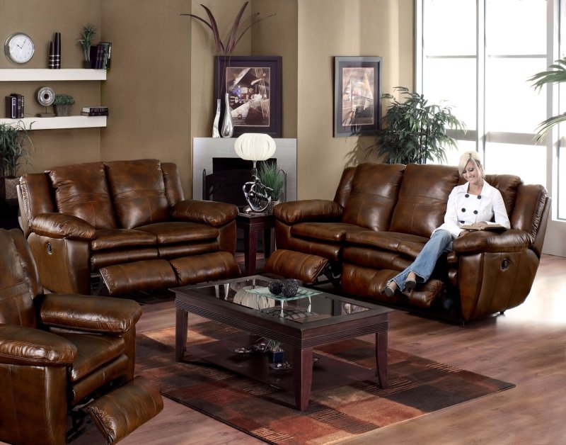 Leather furniture in the interior