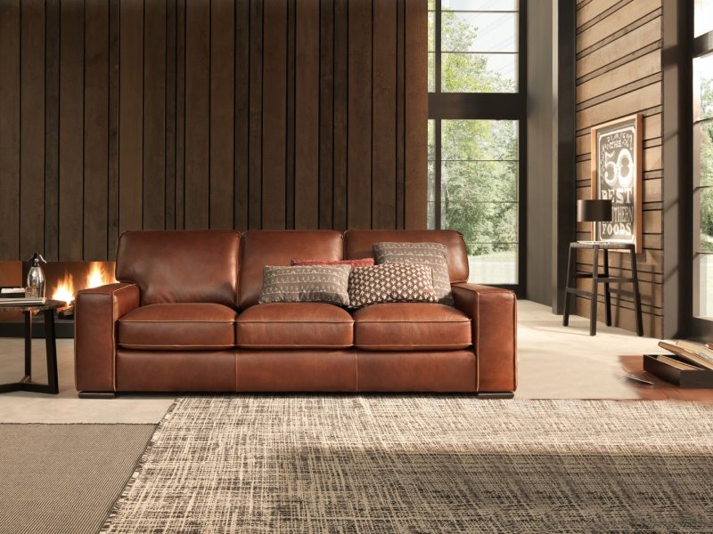 Leather sofa in the interior